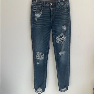 American Eagle Tomgirl Distressed Blue Jeans Size X Long